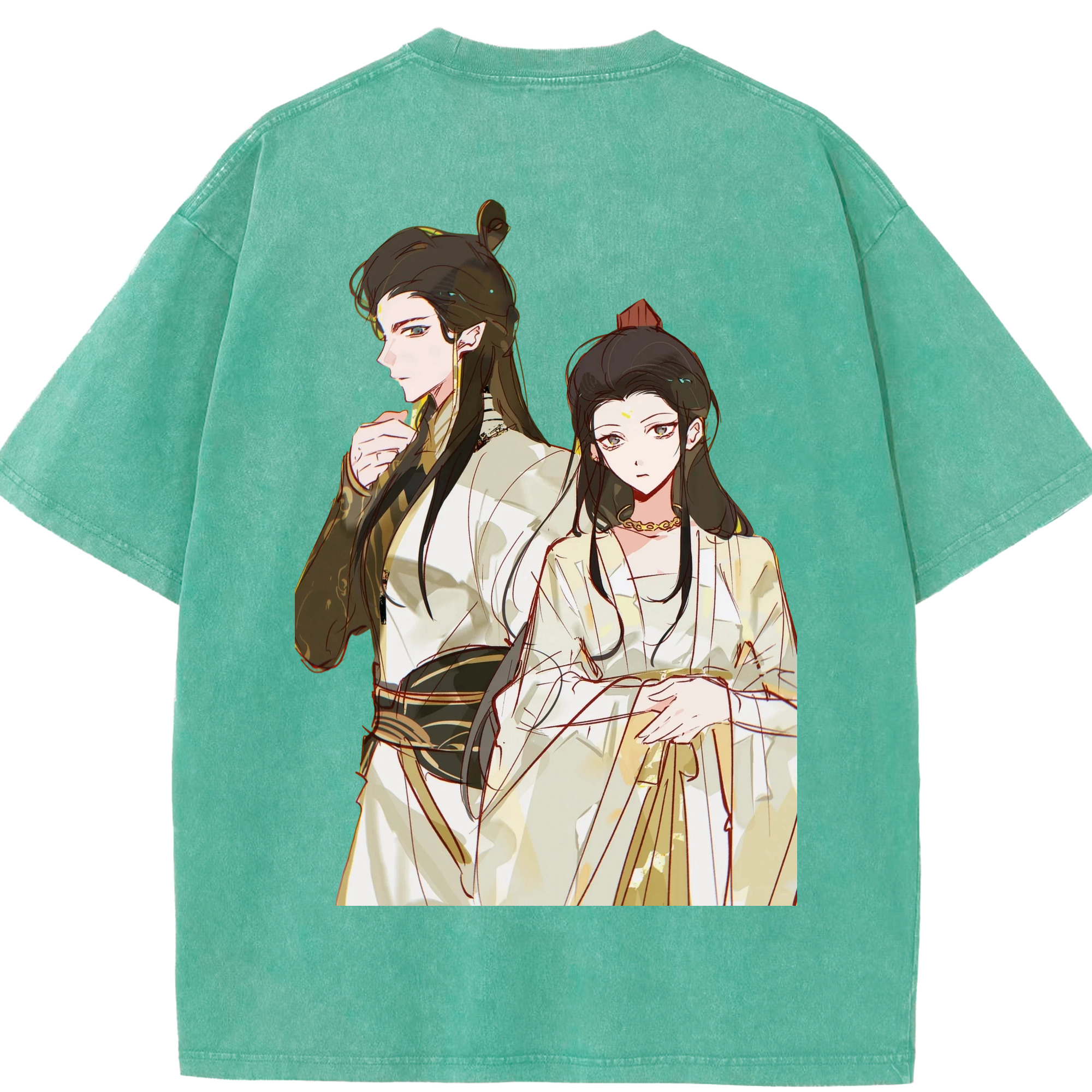 （画像用） Ne Zha 2 ナタ 魔童の大暴れ 綿100% ヴィンテージ風 半袖Tシャツ（背面プリント）